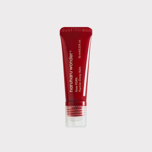 haruharu Rose PDRN Peptide Glowy Balm 10ml is a Korean, vegan, high-performance lip treatment designed to provide deep rejuvenation and a glossy, plump finish.