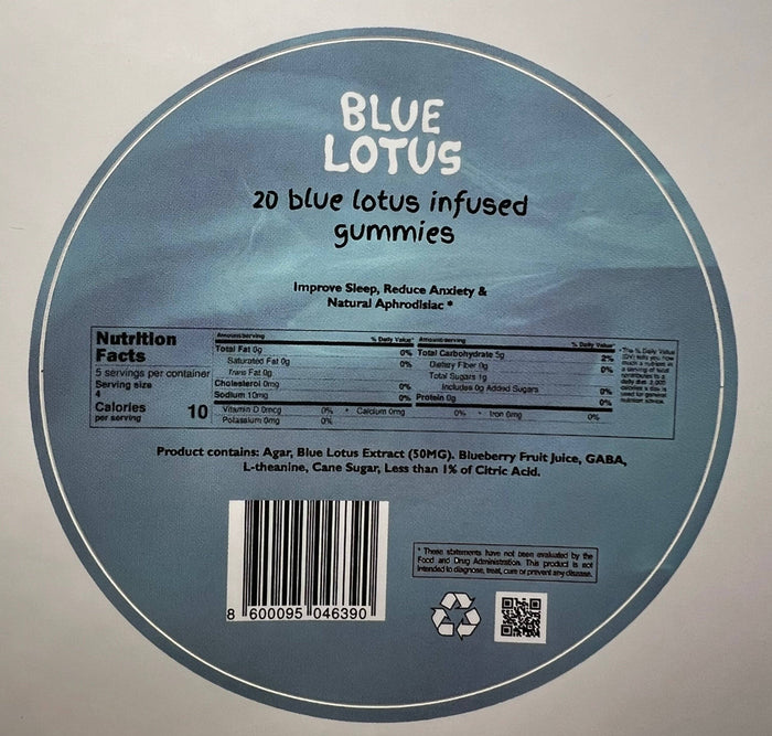 Healing Herbals - Blue berry Lotus, L-theanine & Gaba Gummies - Blueberry Flavor