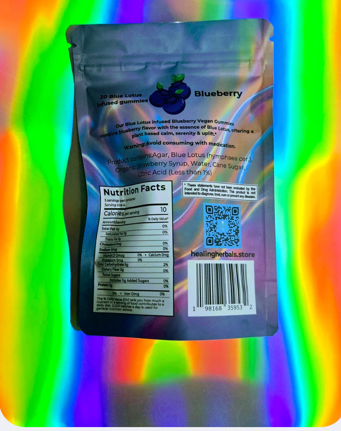 Healing Herbals - Blue berry Lotus, L-theanine & Gaba Gummies - Blueberry Flavor