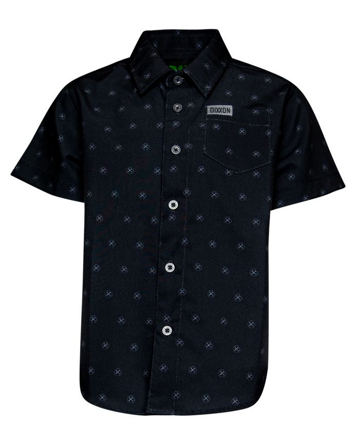 Huckster Youth Short Sleeve Party Shirt - White / Grey
