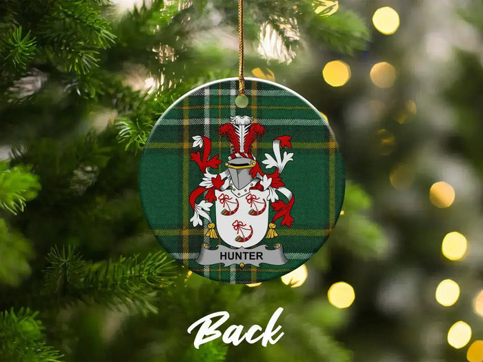 Family Crest Plaid Design Christmas Tree Ornament