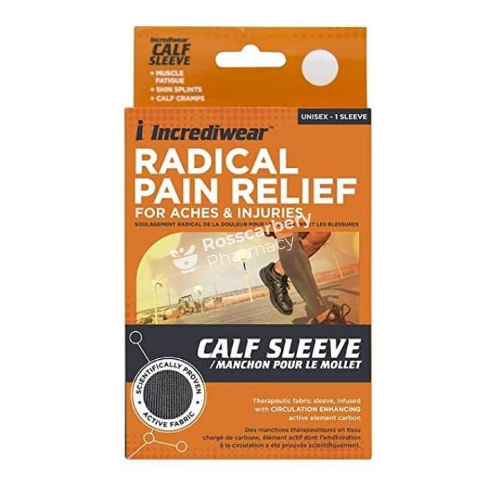 Incrediwear Active Pain Relief Calf Sleeve Large - Charcoal Supports & Compression Hoisery