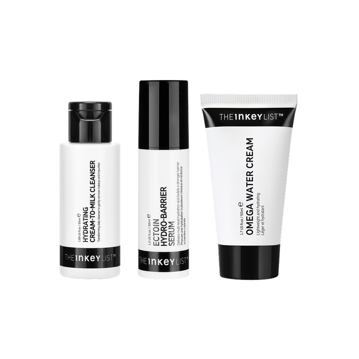 Three skincare products from The Inkey List on a white background