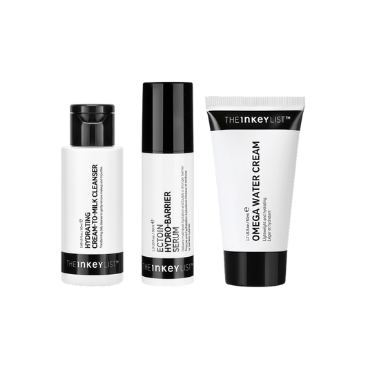Three skincare products from The Inkey List on a white background