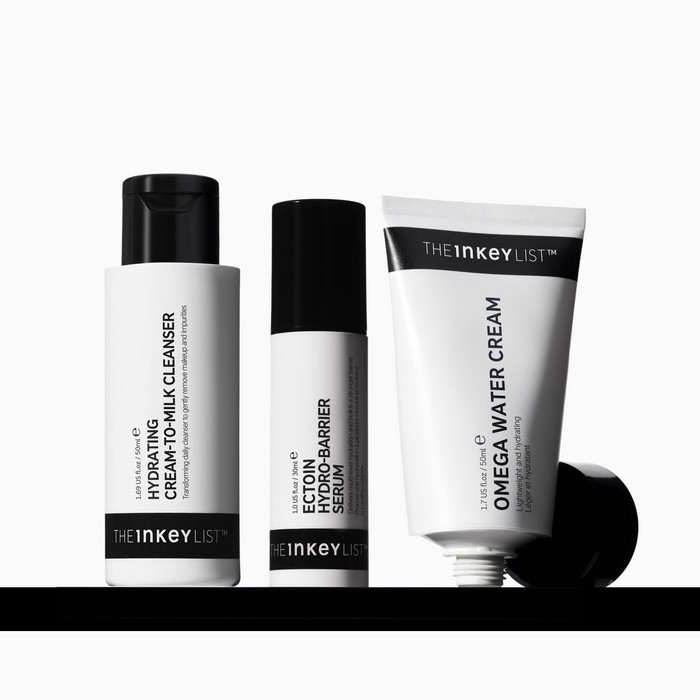 Three skincare products from The Inkey List on a white background