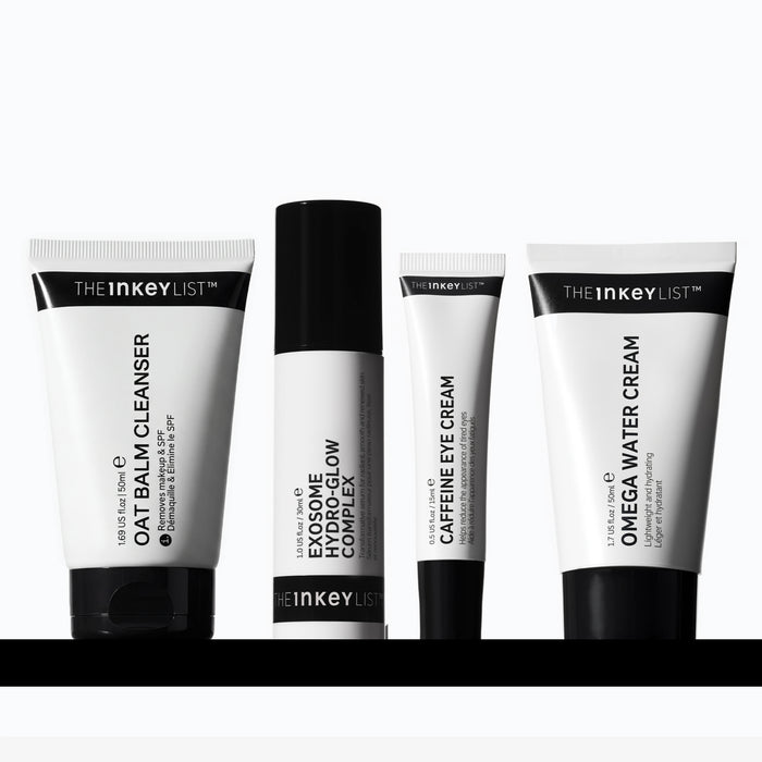 Set of skincare products from The Inkey List on a white background