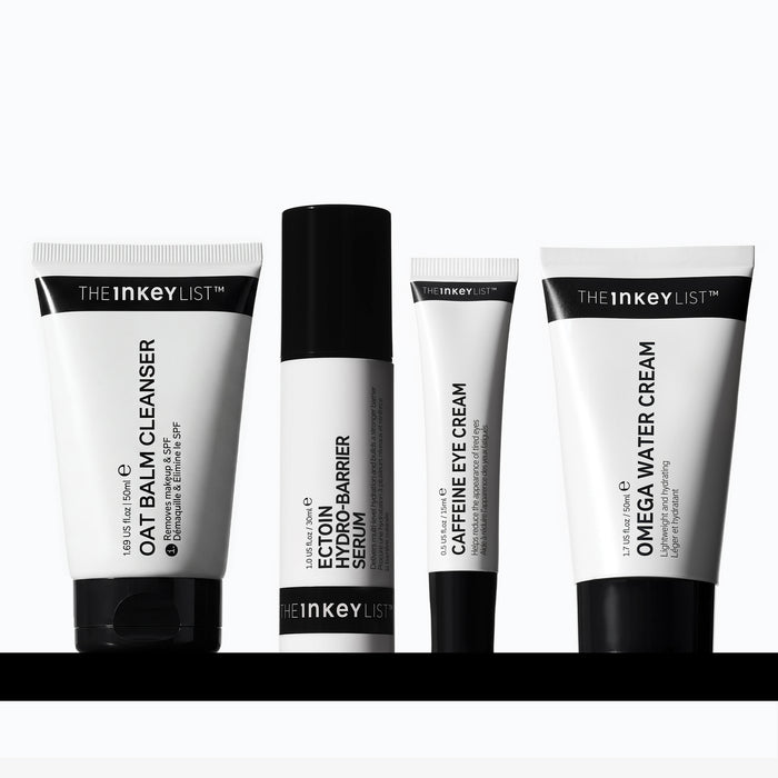 Set of The INKEY List skincare products on a white background