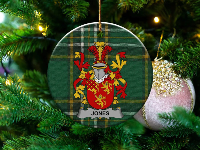 Family Crest Plaid Design Jones Ornament