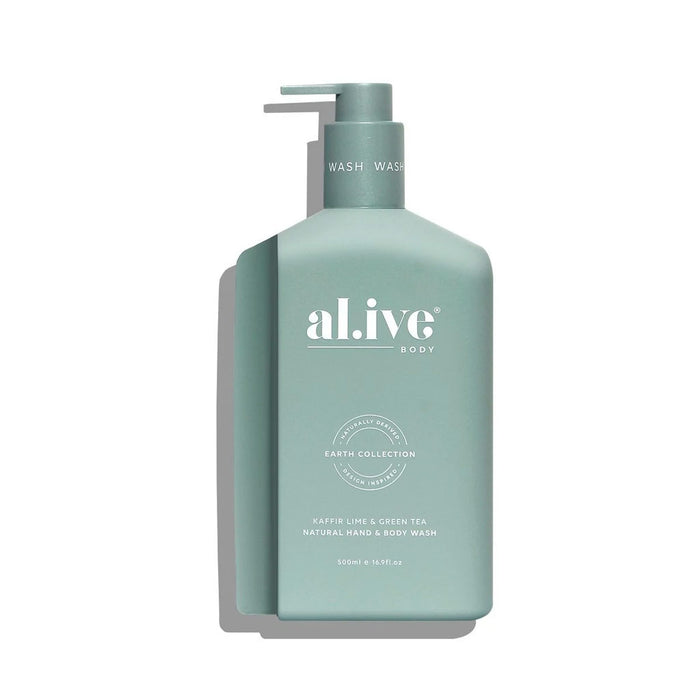 al.ive body Kaffir Lime & Green Tea Hand & Body Wash Nudie Glow Australia
