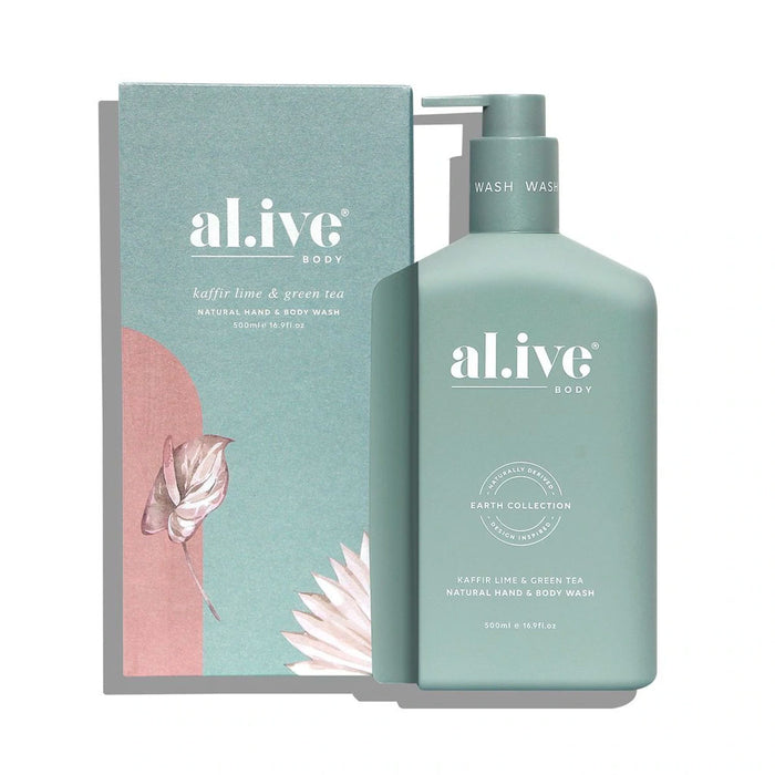 al.ive body Kaffir Lime & Green Tea Hand & Body Wash Nudie Glow Australia