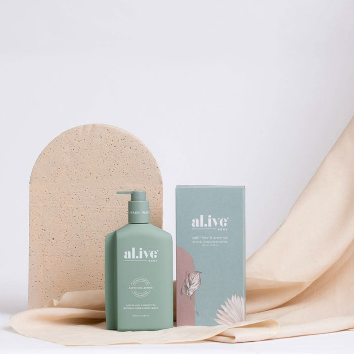 al.ive body Kaffir Lime & Green Tea Hand & Body Wash Nudie Glow Australia