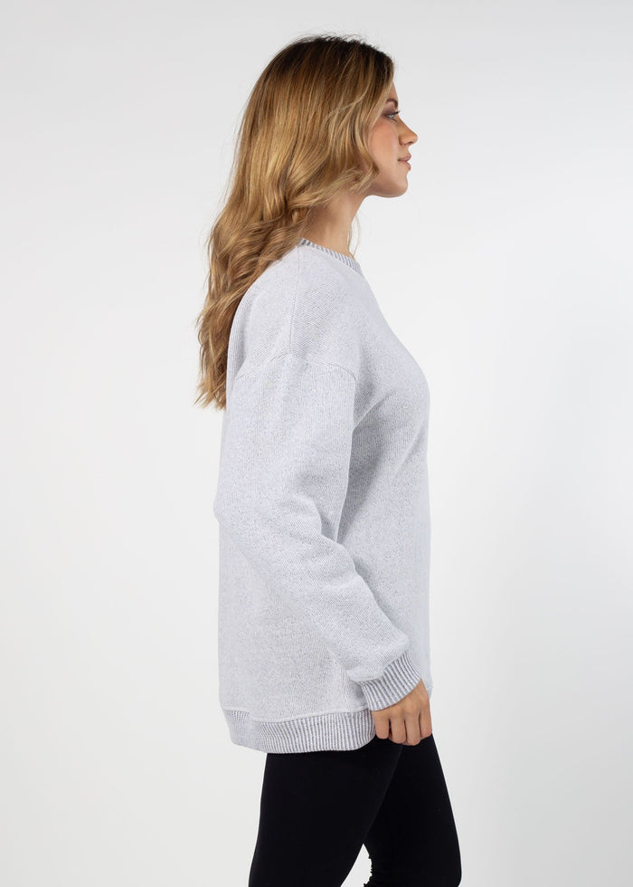 Kansas State Wildcats Women's Heather Grey Warm Up Crew Sweatshirt