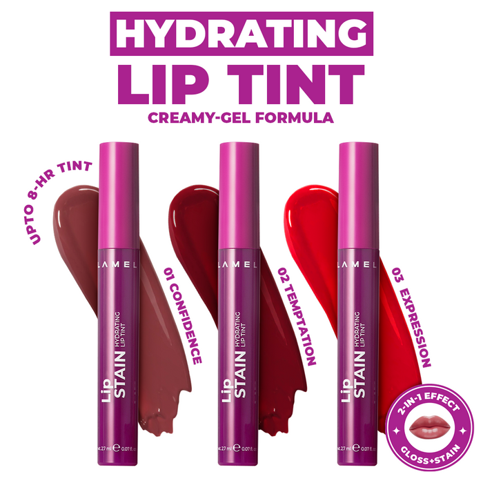 Lamel Lip Stain Hydrating Lip Tint - Pack of 3