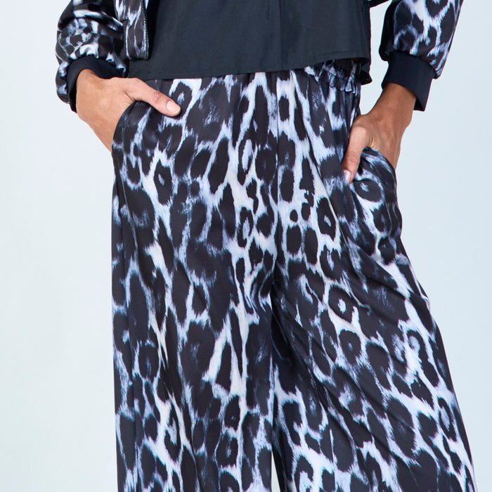 Leopard print wide-leg pants wholesale
