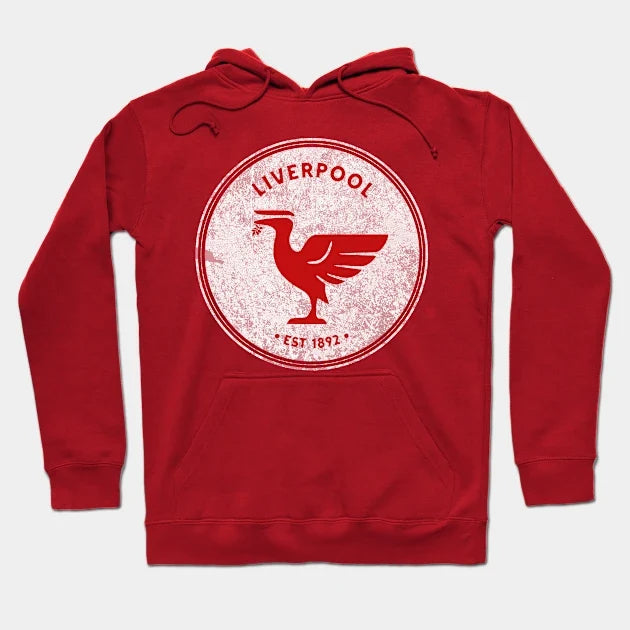Liverpool Liverbird Big Vintage Retro Red Hoodie