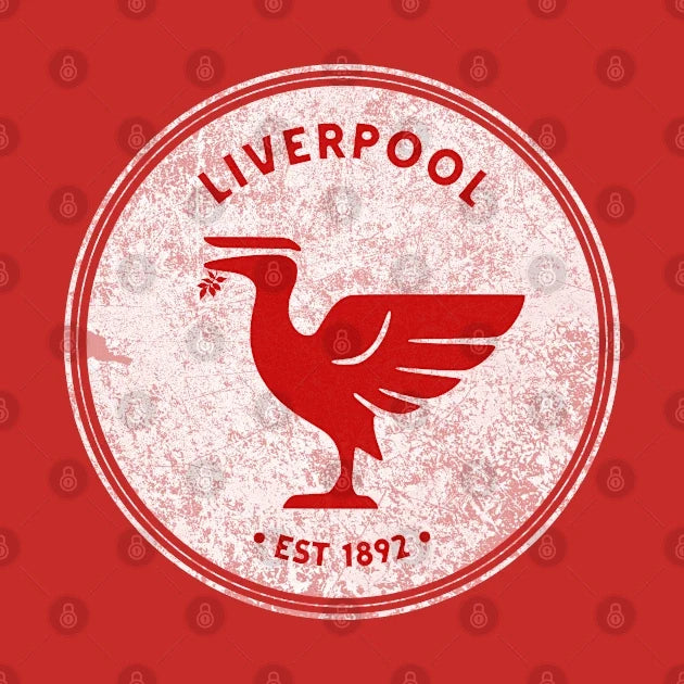 Liverpool Liverbird Big Vintage Retro Red Hoodie