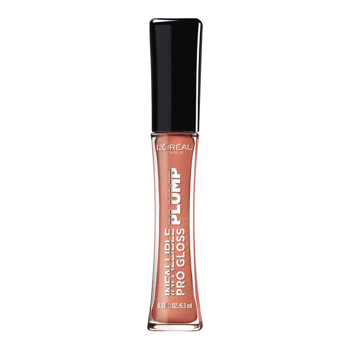 L'Oreal Gloss Plump 609 LUCID GLOW lip gloss delivers fuller-looking lips with high-shine plump and hydrating comfort