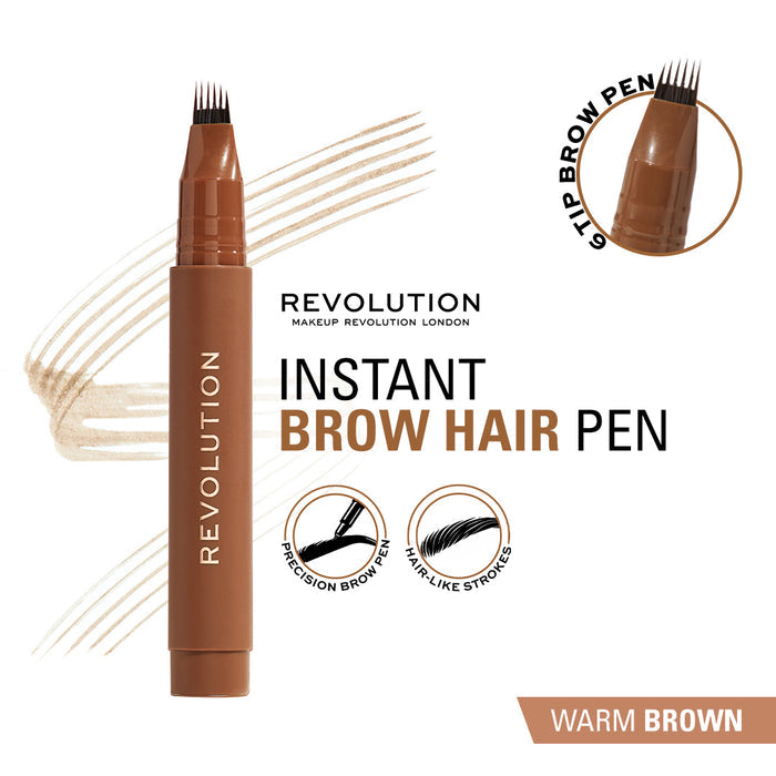 Makeup Revolution Instant Brow Hair Pen - Warm Brown