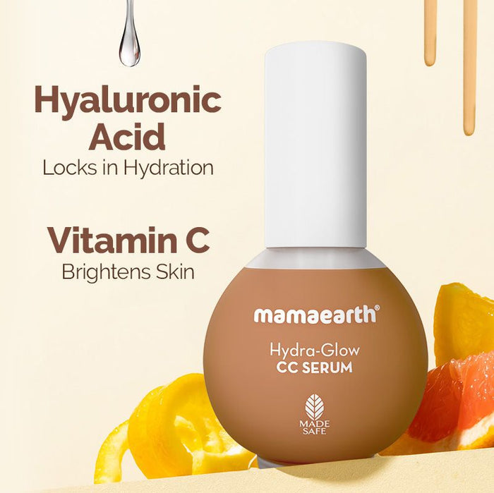 Mamaearth Hydra-Glow CC Serum with Vitamin C & Hyaluronic Acid - Peach -  30 ml