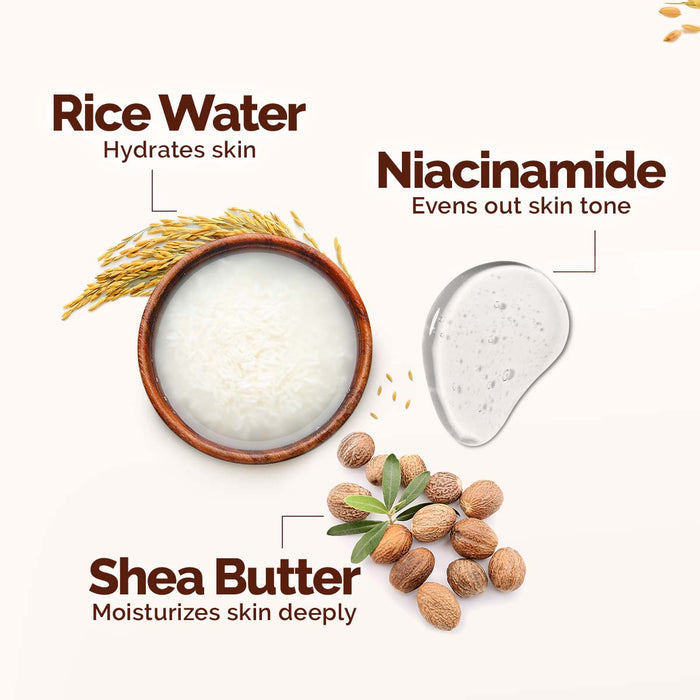 Mamaearth Rice Water Hydrating Body Lotion with Rice Water & Niacinamide for Dewy Glass Skin - 600 ml