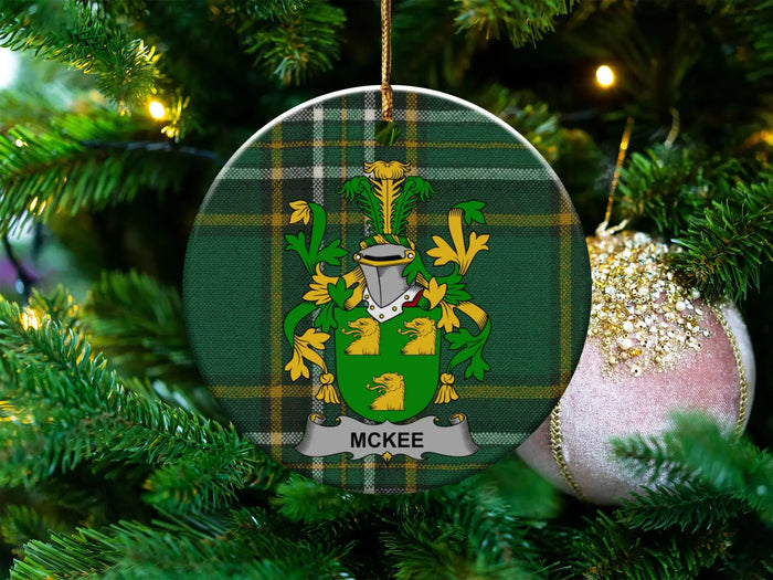 McKee Tartan Crest Plaid Personalized Ornament