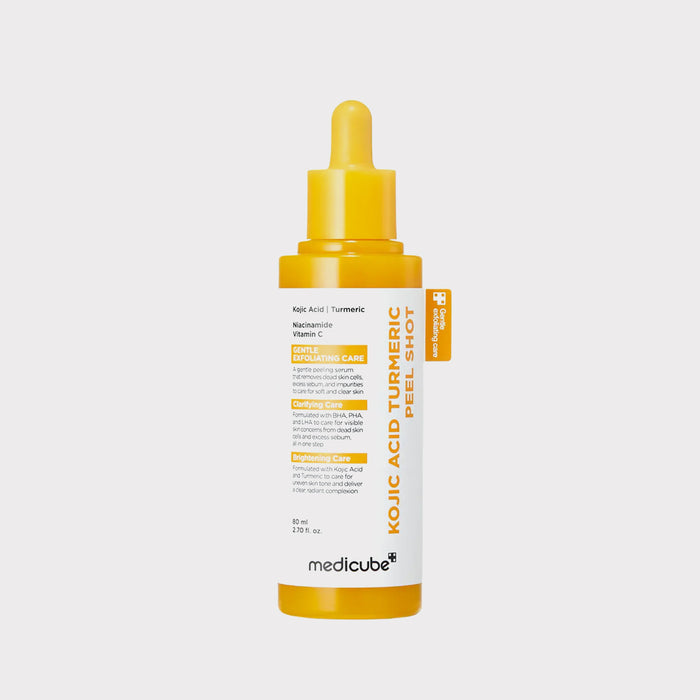 medicube Kojic Acid Turmeric Peel Shot Korean gente exfoliating solution for brightening dark spots even tone and skin texture