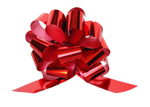 Medium Metallic Red Pull Bow (10 Pieces)