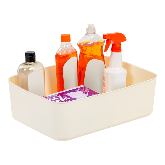 Medium Plastic Storage Organizer Basket, Off-White - IRIS USA, Inc.