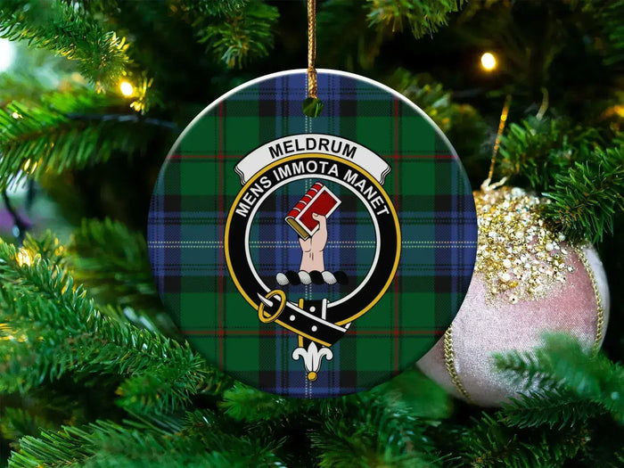 Meldrum Mens Immota Manet Plaid Christmas Ornament