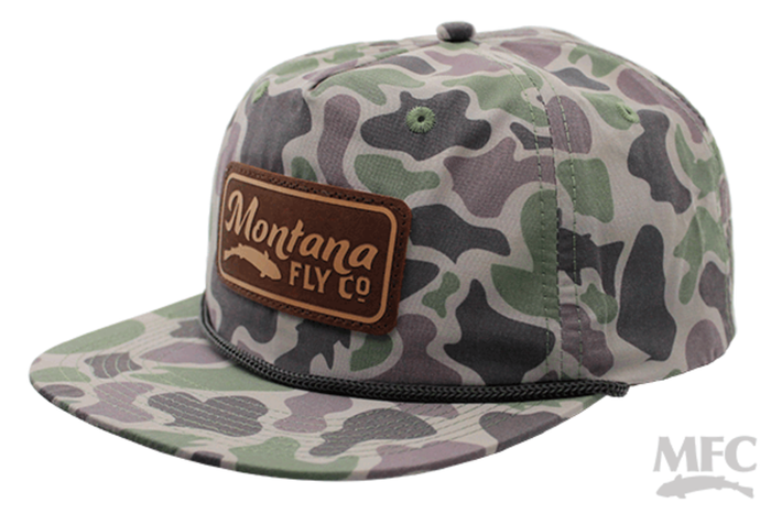 MFC Flatbill Snapback - Trout Camo Green Retro Leather