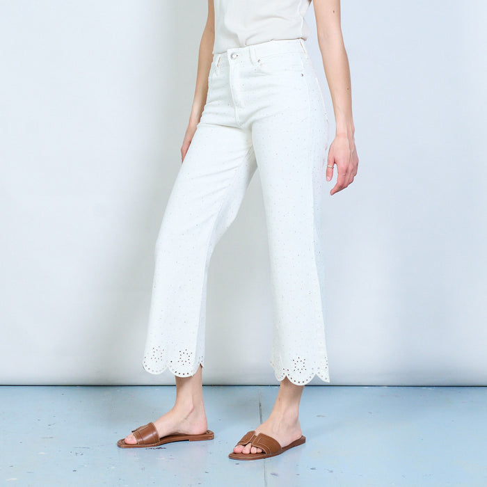 Micro stud embellished trousers wholesale