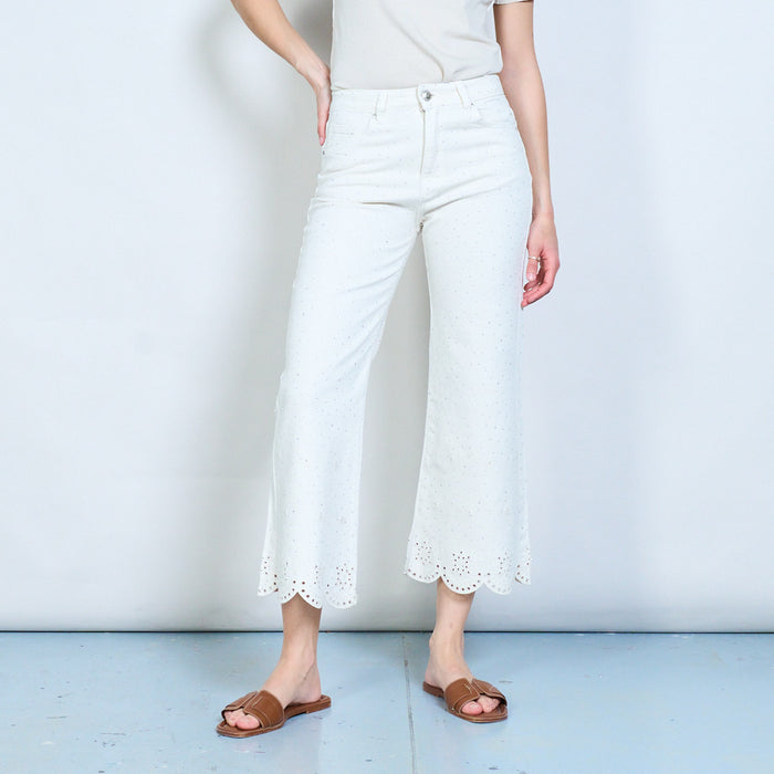 Micro stud embellished trousers wholesale