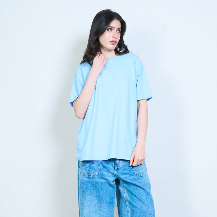 Minimal plain round neck cotton t-shirt wholesale