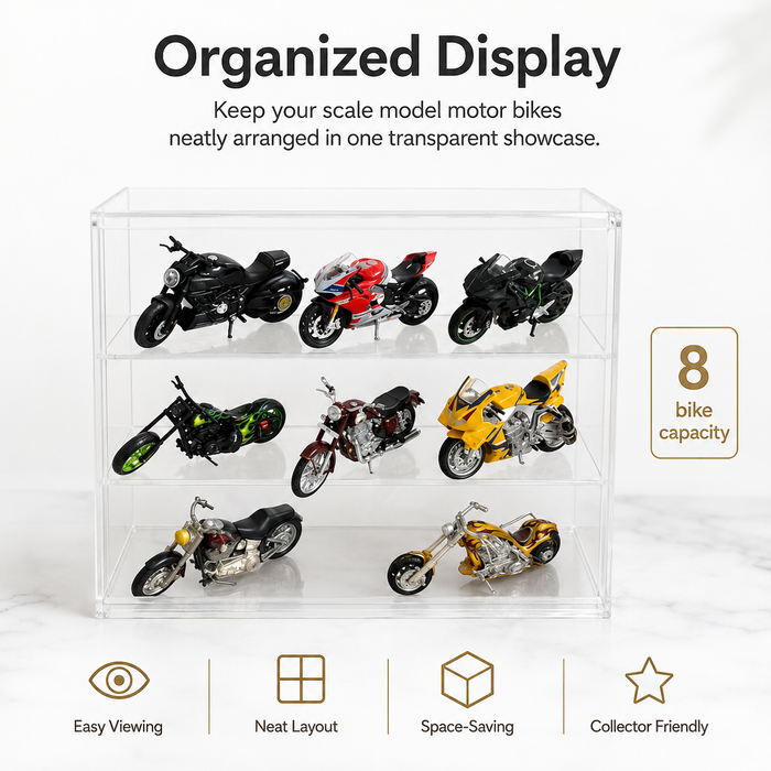 Motor Bikes 1:18 Transparent organizer
