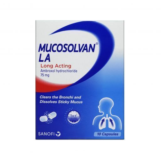 Mucosolvan LA 75mg Ambroxol Hydrochloride Expectorant, 10 Capsules - Makkah Pharmacy
