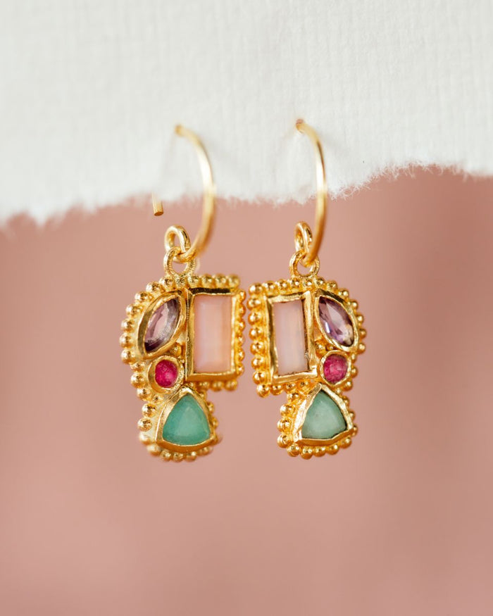 muja juma Najah Pink Opal Earrings - Precious Sparkle