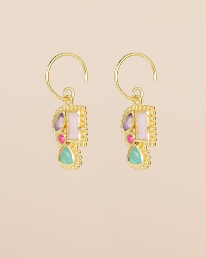 muja juma Najah Pink Opal Earrings - Precious Sparkle