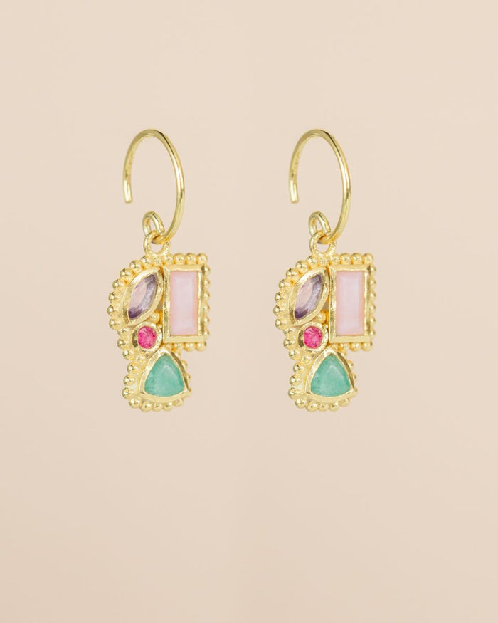 muja juma Najah Pink Opal Earrings - Precious Sparkle