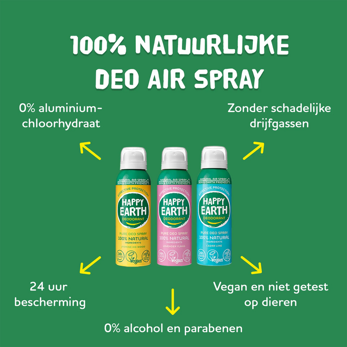 Natural Air Deo Spray Jasmine Ho Wood Happy Earth