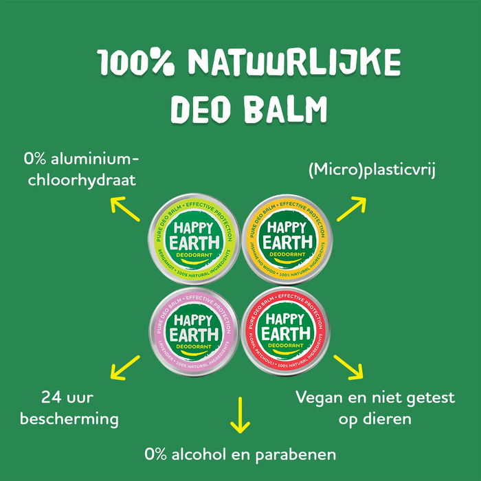 Natural Deodorant Balm Floral Patchouli Happy Earth