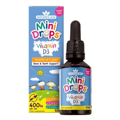 Natures Aid Vitamin D3 400iu (10ug) Mini Drops 50ml