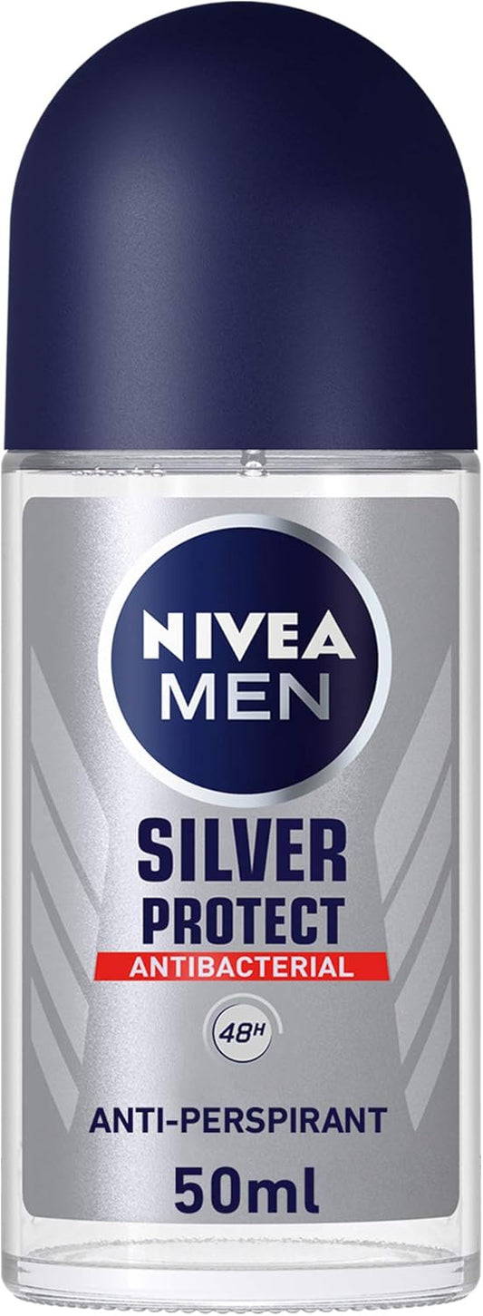 NIVEA 7067 ROLL 83778 MEN SLVR PRO 50ML - Makkah Pharmacy