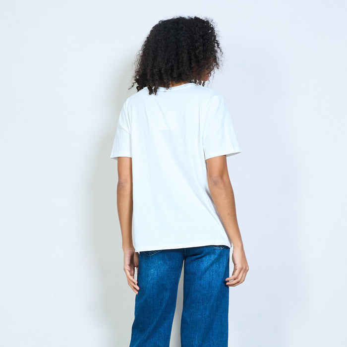"No Vabbè" textured script graphic short sleeve t-shirt wholesale