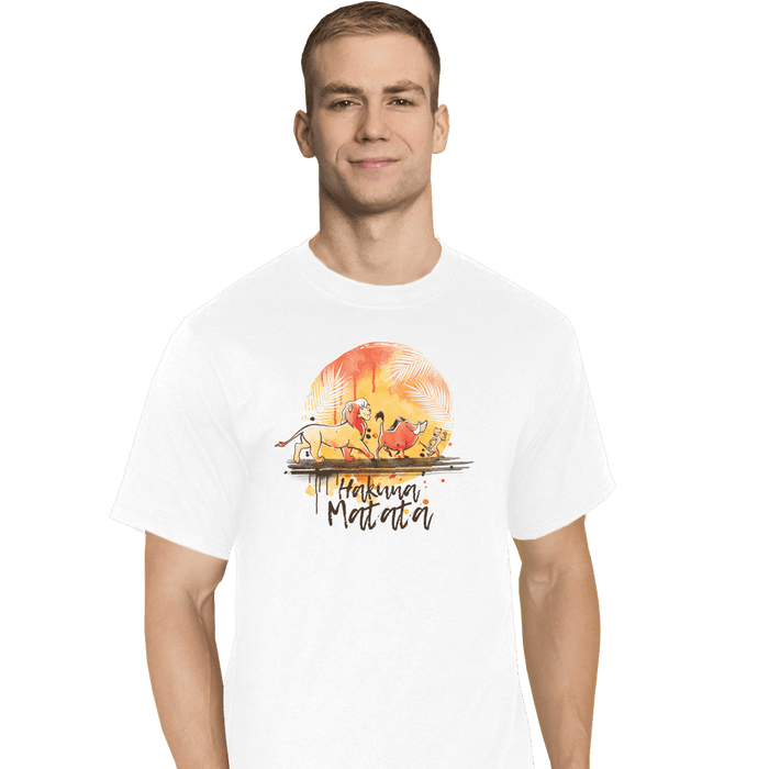 Shirts T-Shirts, Tall / Large / White No Worries Watercolor