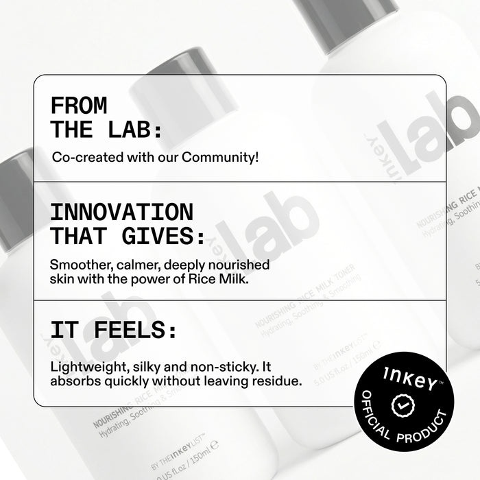 Product packaging with text about skin benefits and INKEY branding.
