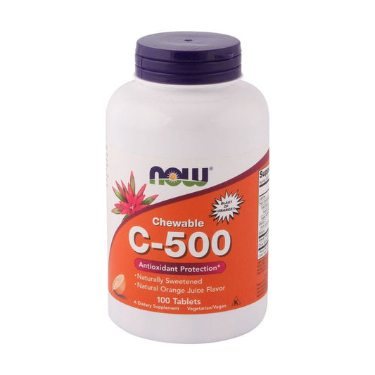 Now C-500 Antioxidant Protection Chewable Supplements Orange Flavor, 100 Tablets - Makkah Pharmacy