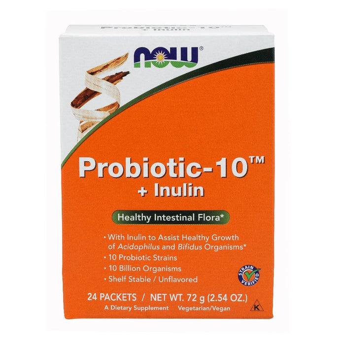 Now Probiotic-10 + Inulin Packets 24's - Makkah Pharmacy