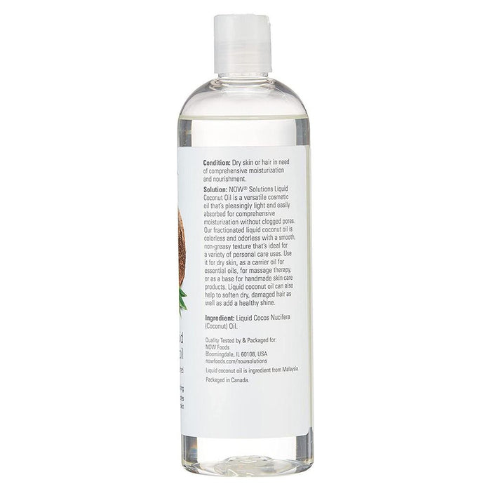 Now Solutions Liquid Coconut Oil Pure Fractionated 473ml - Makkah Pharmacy