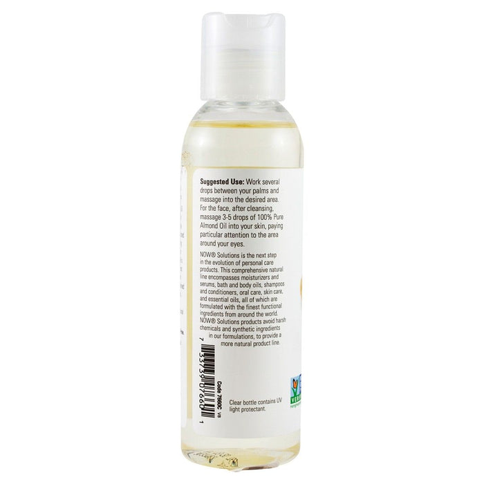 Now Solutions Organic Moisturizing, Nourishing & Reviving Sweet Almond Oil for All Skin Types, 118ml - Makkah Pharmacy