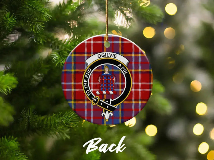 Red and Blue Tartan Christmas Ornament